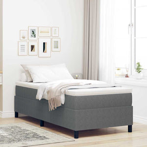 vidaXL Box Spring Bed Light Grey and White 90 x 200 cm Corduroy
