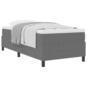 vidaXL Box Spring Bed Light Grey and White 90 x 200 cm Corduroy