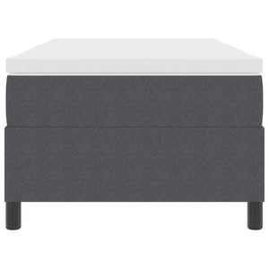 vidaXL Box Spring Bed Dark Grey and White 90 x 200 cm Corduroy Fabric