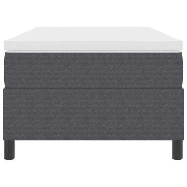 vidaXL Box Spring Bed Dark Grey and White 90 x 200 cm Corduroy Fabric