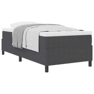 vidaXL Box Spring Bed Dark Grey and White 90 x 200 cm Corduroy Fabric
