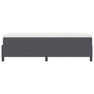vidaXL Box Spring Bed Dark Grey and White 90 x 200 cm Corduroy Fabric