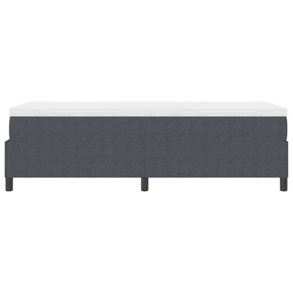 vidaXL Box Spring Bed Dark Grey and White 90 x 200 cm Corduroy Fabric
