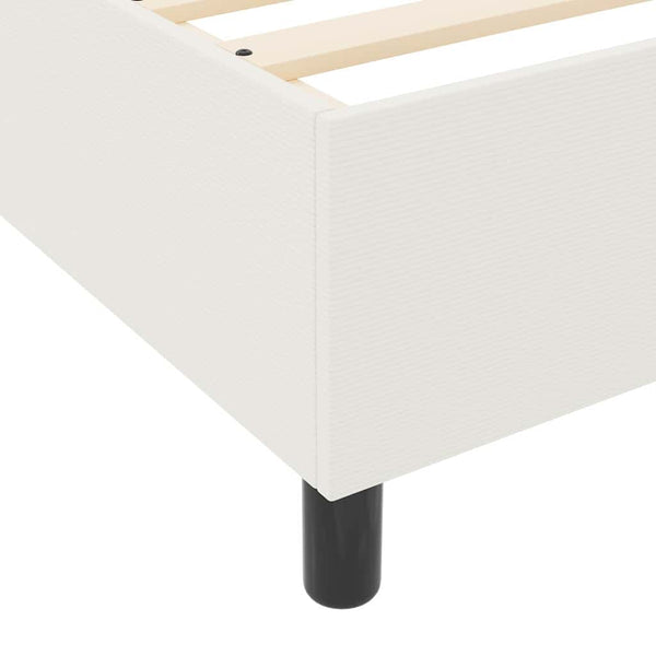 vidaXL Box Spring Bed Cream and White 90 x 200 cm Cord Fabric
