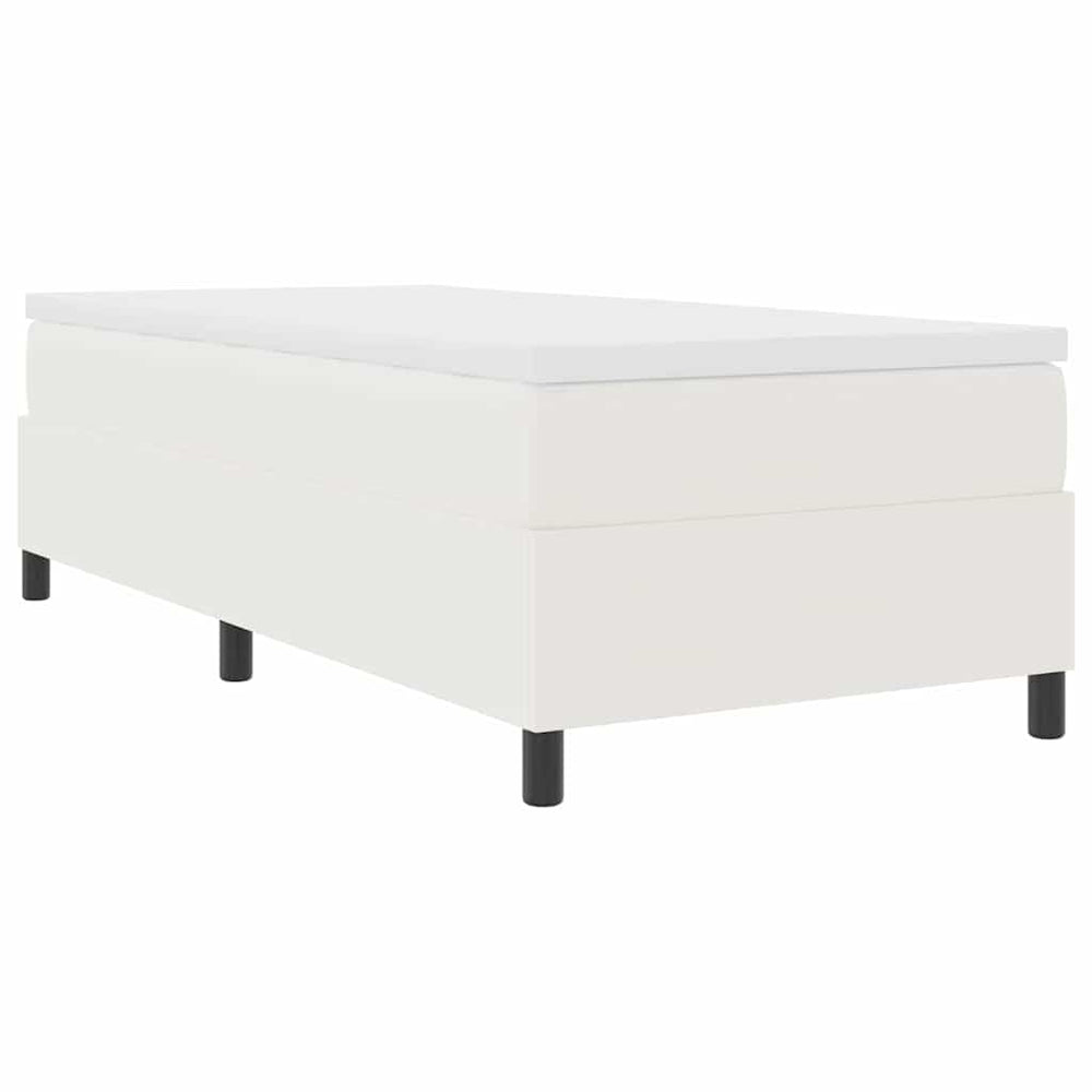 vidaXL Box Spring Bed Cream and White 90 x 200 cm Cord Fabric