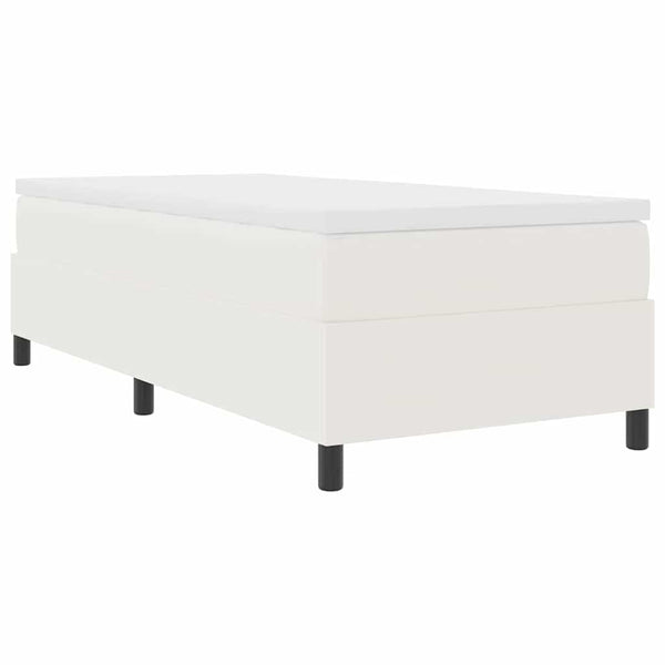 vidaXL Box Spring Bed Cream and White 90 x 200 cm Cord Fabric