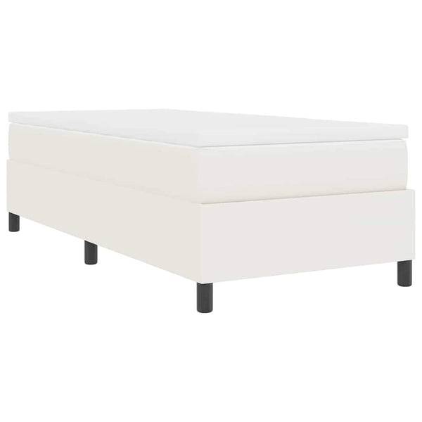 vidaXL Box Spring Bed Cream and White 90 x 200 cm Cord Fabric