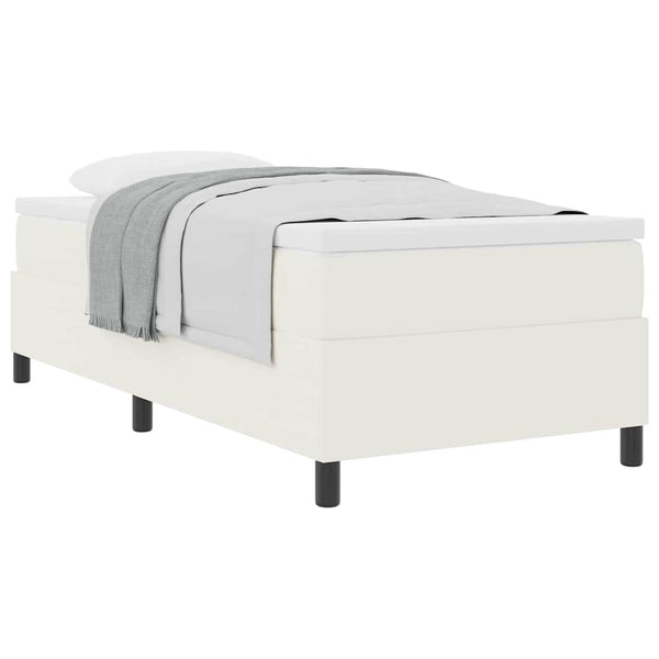 vidaXL Box Spring Bed Cream and White 90 x 200 cm Cord Fabric