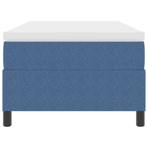 vidaXL Box Spring Bed Blue and White 90 x 200 cm Corduroy