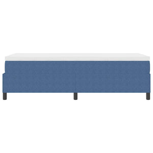 vidaXL Box Spring Bed Blue and White 90 x 200 cm Corduroy