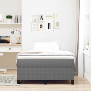 vidaXL Box Spring Bed Light Grey and White 120 x 190 cm Corduroy