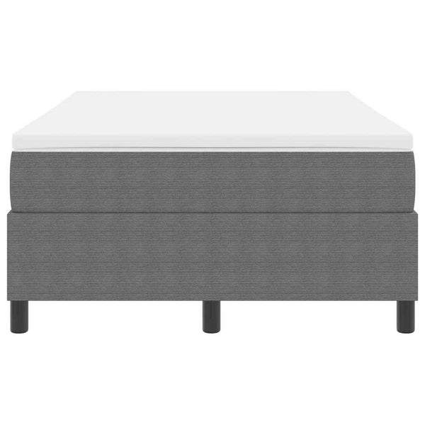 vidaXL Box Spring Bed Light Grey and White 120 x 190 cm Corduroy