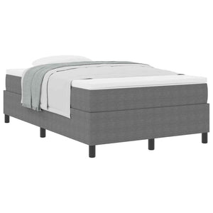vidaXL Box Spring Bed Light Grey and White 120 x 190 cm Corduroy
