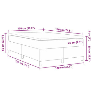 vidaXL Box Spring Bed Light Grey and White 120 x 190 cm Corduroy