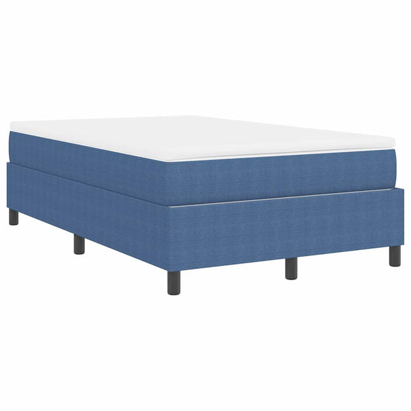 vidaXL Box Spring Bed Blue and White 120 x 190 cm Corduroy