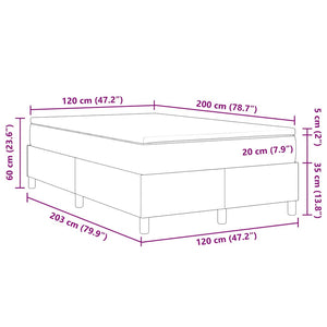 vidaXL Box Spring Bed Light Grey and White 120 x 200 cm Cord Fabric