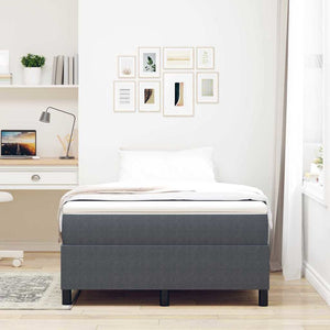 vidaXL Box Spring Bed Dark Grey and White 120 x 200 cm Corduroy