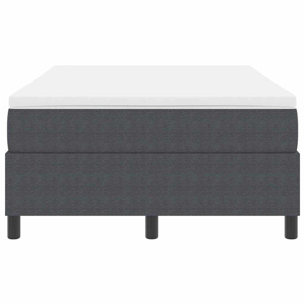 vidaXL Box Spring Bed Dark Grey and White 120 x 200 cm Corduroy