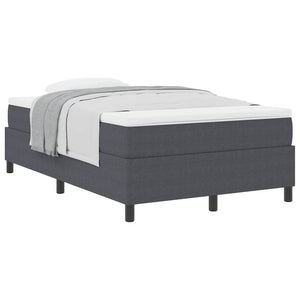 vidaXL Box Spring Bed Dark Grey and White 120 x 200 cm Corduroy