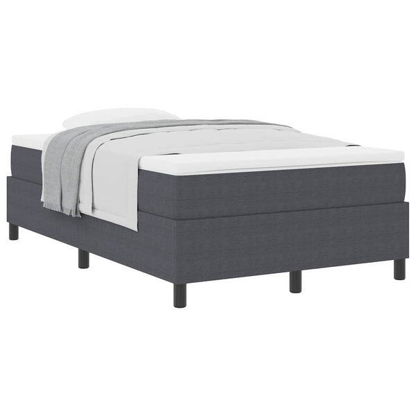 vidaXL Box Spring Bed Dark Grey and White 120 x 200 cm Corduroy