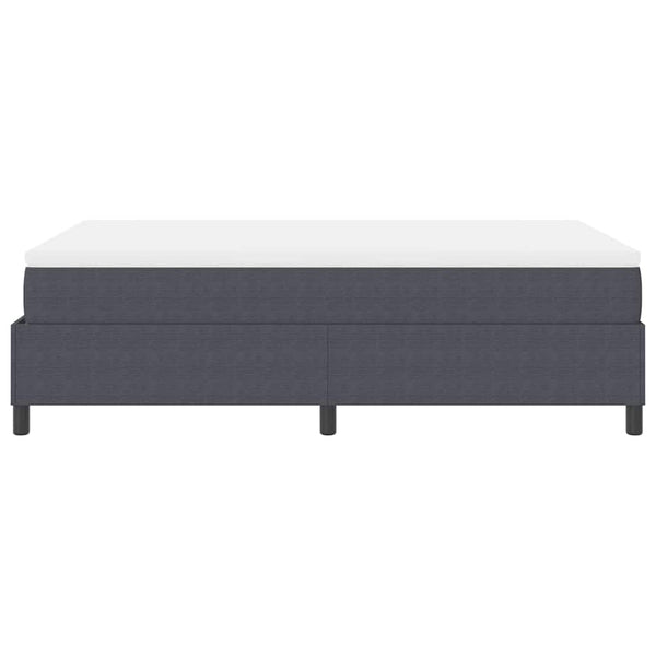 vidaXL Box Spring Bed Dark Grey and White 120 x 200 cm Corduroy