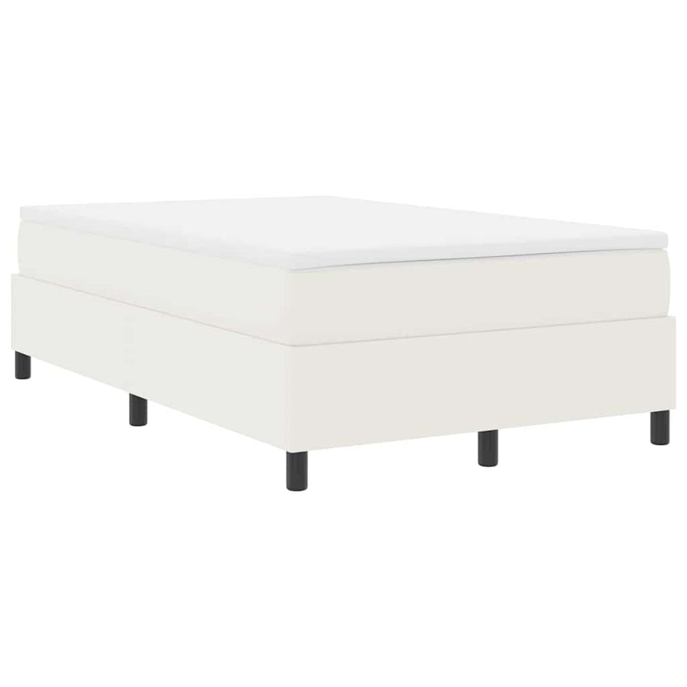 vidaXL Box Spring Bed Cream and White 120 x 200 cm Corduroy Fabric