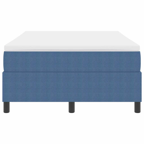 vidaXL Box Spring Bed Blue and White 120 x 200 cm Cord Fabric