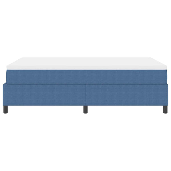 vidaXL Box Spring Bed Blue and White 120 x 200 cm Cord Fabric