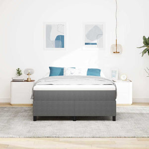 vidaXL Box Spring Bed Light Grey and White 140 x 190 cm Cord Fabric