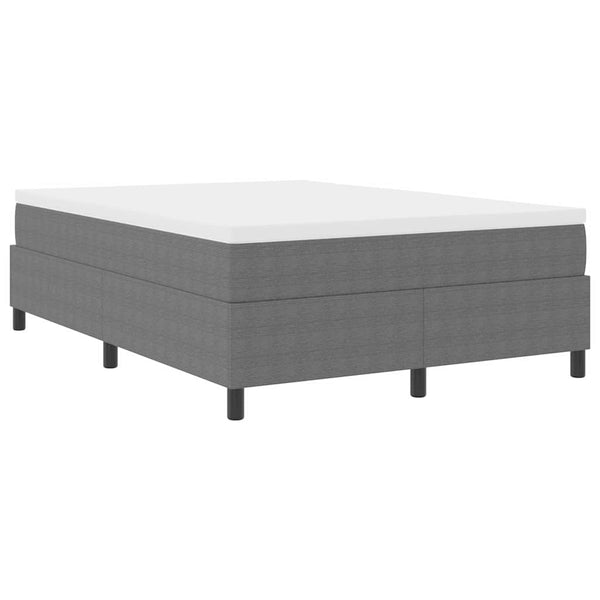 vidaXL Box Spring Bed Light Grey and White 140 x 190 cm Cord Fabric