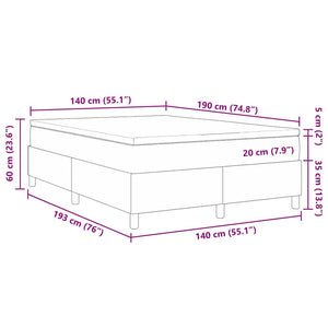 vidaXL Box Spring Bed Light Grey and White 140 x 190 cm Cord Fabric