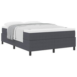 vidaXL Box Spring Bed Dark Grey and White 140 x 190 cm Corduroy