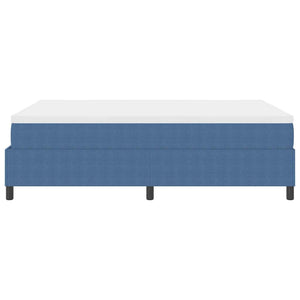 vidaXL Box Spring Bed Blue and White 140 x 190 cm Corduroy