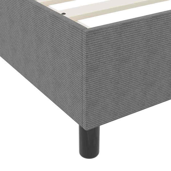 vidaXL Box Spring Bed Light Grey and White 140 x 200 cm Cord Fabric