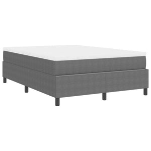 vidaXL Box Spring Bed Light Grey and White 140 x 200 cm Cord Fabric