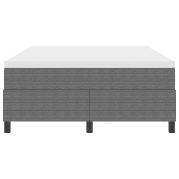 vidaXL Box Spring Bed Light Grey and White 140 x 200 cm Cord Fabric