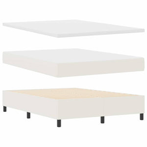vidaXL Box Spring Bed Cream and White 140 x 200 cm Cord Fabric