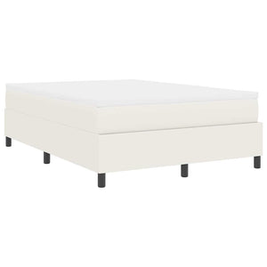 vidaXL Box Spring Bed Cream and White 140 x 200 cm Cord Fabric