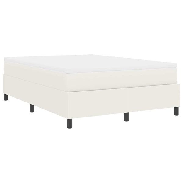 vidaXL Box Spring Bed Cream and White 140 x 200 cm Cord Fabric