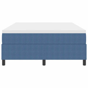 vidaXL Box Spring Bed Blue and White 140 x 200 cm Corduroy