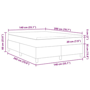 vidaXL Box Spring Bed Blue and White 140 x 200 cm Corduroy