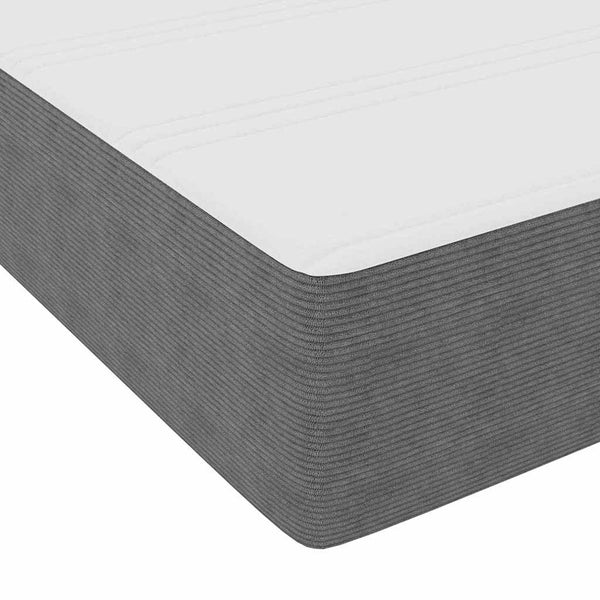 vidaXL Box Spring Bed Light Gray and White 160 x 200 cm Corduroy