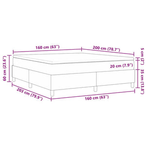 vidaXL Box Spring Bed Light Gray and White 160 x 200 cm Corduroy