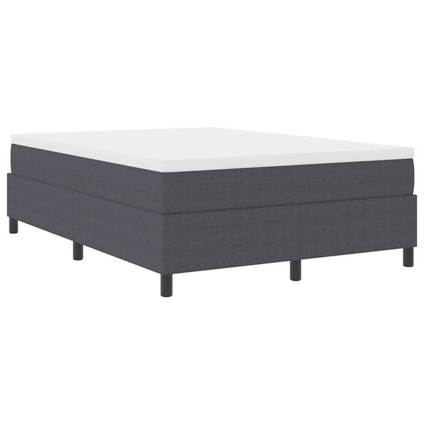 vidaXL Box Spring Bed Dark Grey and White 160 x 200 cm Cord Fabric