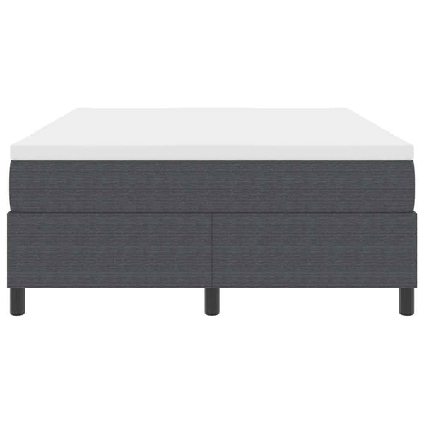 vidaXL Box Spring Bed Dark Grey and White 160 x 200 cm Cord Fabric