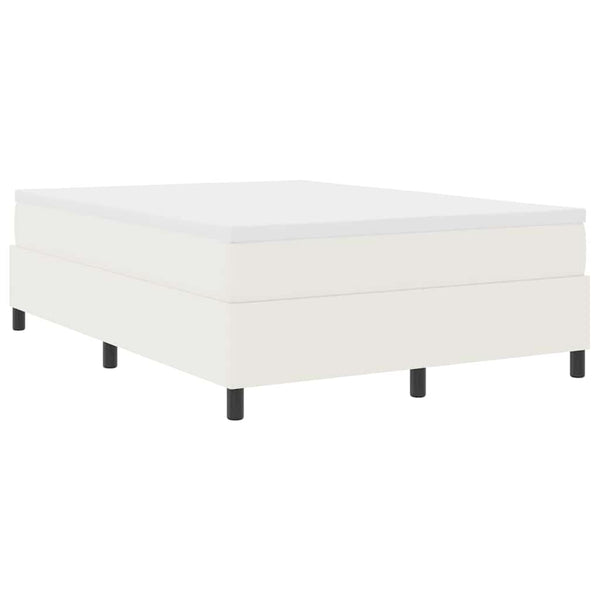 vidaXL Box Spring Bed Cream and White 160 x 200 cm Cord Fabric