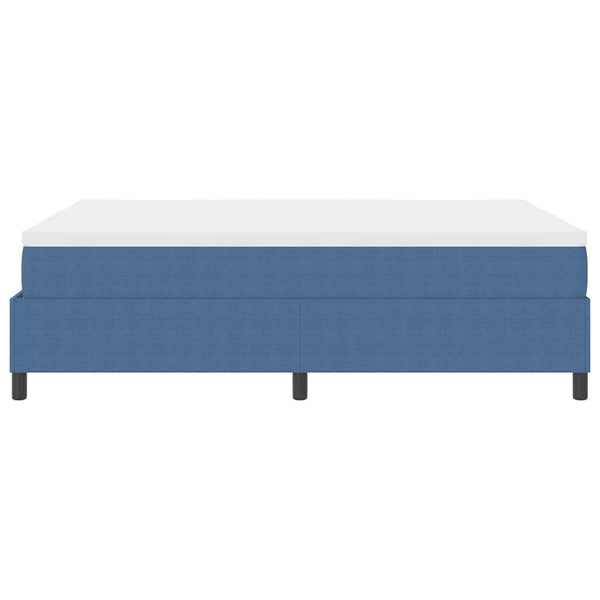 vidaXL Box Spring Bed Blue and White 160 x 200 cm Corduroy