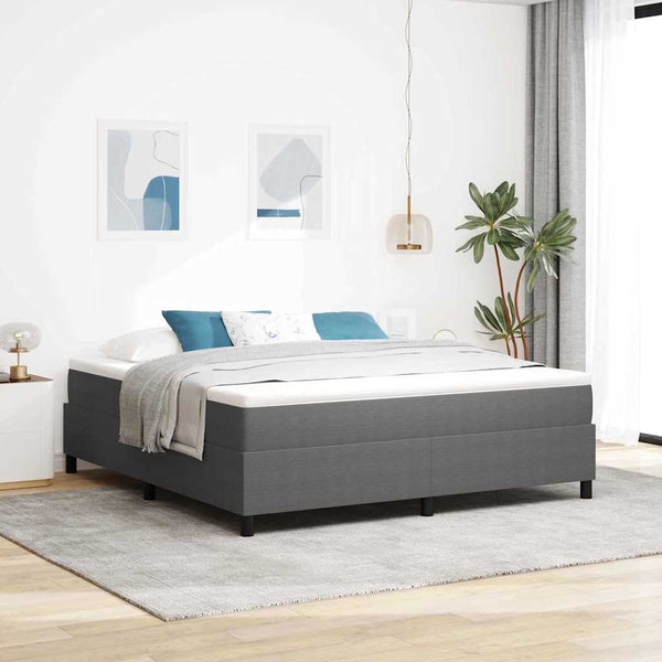 vidaXL Box Spring Bed Light Grey and White 180 x 200 cm Corduroy