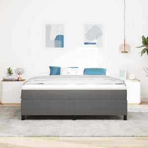 vidaXL Box Spring Bed Light Grey and White 180 x 200 cm Corduroy