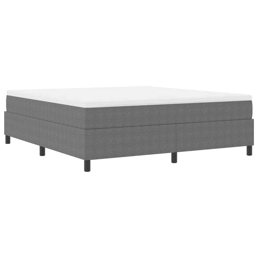 vidaXL Box Spring Bed Light Grey and White 180 x 200 cm Corduroy